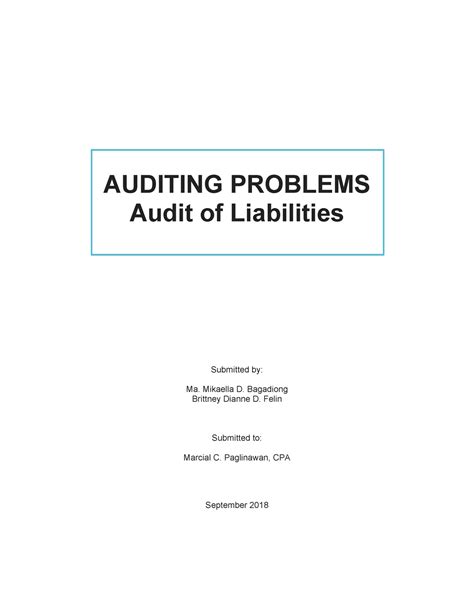 resa auditing problems|AUDITING PROBLEMS AP07 AUDIT OF LIABILITIES.